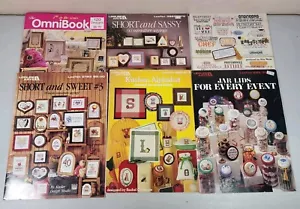 Lot of 6 Cross Stitch Leaflets Jar Lids Kitchen Alphabet Short and Sweet - Picture 1 of 4