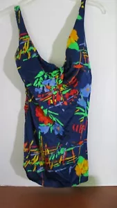 Bellissimo~Costume da bagno intero blu GONNA FIORI ~ Donna 42 - Foto 1 di 4