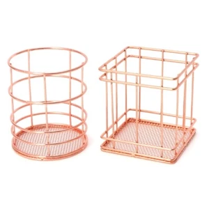 Mesh Pen Cup Iron Wire Pen Holder Makeup Brush Holder for Office Desk - Picture 1 of 9