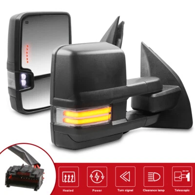 Par de espejos retrovisores eléctricos térmicos para remolque para Ford F250 F350 F450 F550 1999-2016 Foto 1 de 4