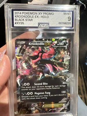 2014 Pokémon TCG Krookodile EX XY Holo Black Star Promos XY25 Graded AGS 9 Mint - Image 1 of 4