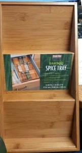 Seville Classics Bamboo Spice Rack, Single, Brown NEW.. 14.95 D X 7.75 W X 2" H - Picture 1 of 5
