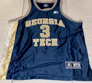 Stephon Marbury Georgia Tech Yellow Jackets NCAA College Jersey #3 Starter 48 L - Picture 1 of 11