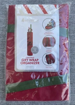 New Whitmor Christmas Gift Wrap Organizer Red Storage Bag Holds up to 12 Rolls - Image 1 of 4