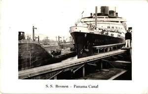 Vintage Posted April 18 1941 Postcard SS BREMEN PANAMA CANAL - Picture 1 of 2
