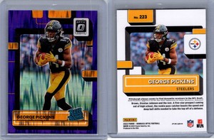 George Pickens 2022 Donruss Optic Purple Shock Rated Rookie Card - Steelers