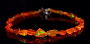 3x4 mm opale etiope naturale fuoco pepite lisce pietre preziose perline filo 8" - Foto 1 di 4