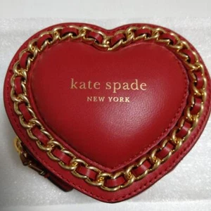 Portamonete Kate Spade Amour Puffy 3D cuore pelle rosso mai usato - Foto 1 di 5