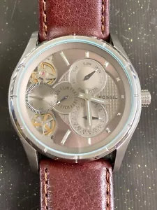 Fossil Men's Twist Automatic Brown Leather Analog & W- Resist Dress Watch UNTES - Picture 1 of 8