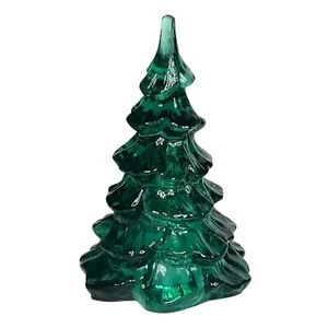 VTG Fenton Glass CHRISTMAS TREE Large 6.5" Tall Figurine Green Holiday Decor - Picture 1 of 7