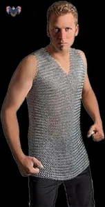 The Fantasy Dress Chainmail Vest 10MM Butted Aluminium Silver Top LARP M SIZE - Picture 1 of 5
