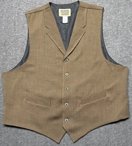 Frontier Classics Vest Mens XL Brown Herringbone 5 Button Western Cowboy Rodeo - Picture 1 of 9