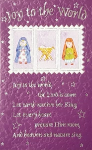 12 (6x2) Identical Christmas Cards "JOY TO THE WORLD" With Bible Text - EB11253 - Picture 1 of 2