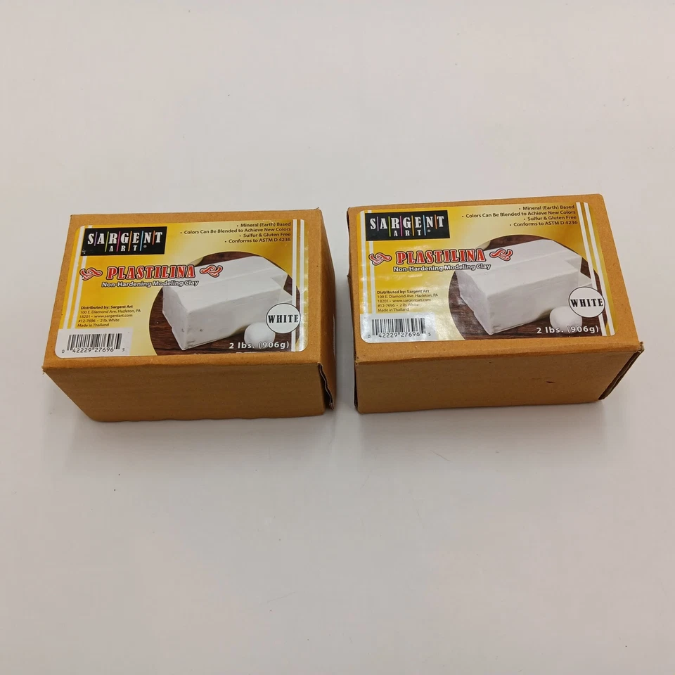 Sargent Art Plastilina Modeling Clay 2-pound White May Vary