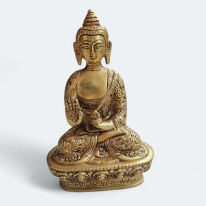 Brass Buddha Statue, Fine Carving Brass buddha Statue, Tibetan Buddhist Statue - Picture 1 of 3