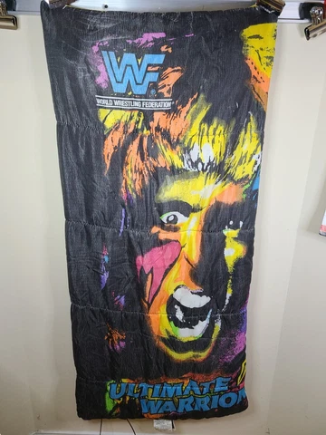 Rare Vintage Ultimate Warrior Kids  Sleeping Bag WWE WWF Cover