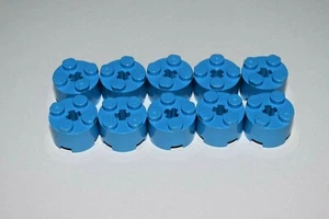 10 Lego Dark Azure Brick 2 x 2 Round 6143 D14 - Picture 1 of 1