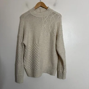 American Eagle Roll Neck Sweater Women's Medium Ivory Knit - Picture 1 of 7
