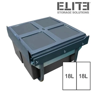 ELITE Slide Out Concealed Kitchen Waste Bin - Twin 36L for 600mm - Under Sink - Picture 1 of 5