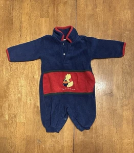 Vintage Disney Winnie Puuh 90er Fleece Einteiler 6-9 Monate Honig - Bild 1 von 6