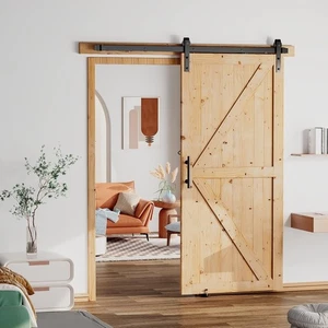 Schiebetür Scheunentor Kit mit Tür enthalten 36" x 84" Hardware einfache Montage - Bild 1 von 7