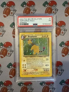 2002 Neo Revelation Ampharos German Holo PSA 1 Pop 1 - Picture 1 of 2