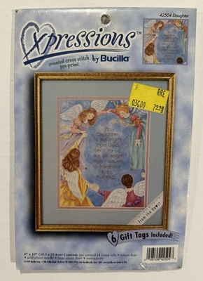 Expressions by Bucilla Daughter Pre-Printed Cross Stitch Kit 42504 Angels 8x10 - Image 1 of 2