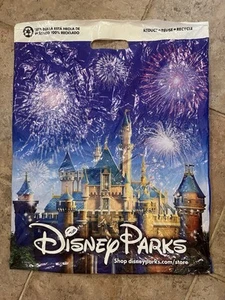 Walt Disney Parks Plastic Shopping Bag Magic Kingdom Disneyland ~16" x 21" x 4" - Picture 1 of 8