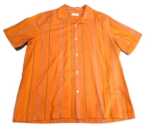 Camicia da campeggio Saturdays New York City uomo media arancione a righe cotone con bottoni - Foto 1 di 12