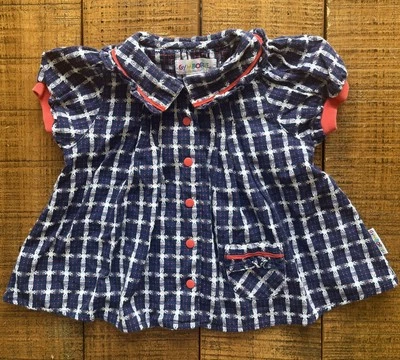 Camisa a Cuadros Vintage Gymboree Etiqueta Arco Iris Niñas Frente a Presión S/S X-Pequeña 12-18 Mos Foto 1 de 4