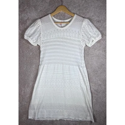 Mini Vestido Anthropologie Ric Rac Blanco Tejido Crochet Para Mujer L Boho Cottagecore Foto 1 de 4