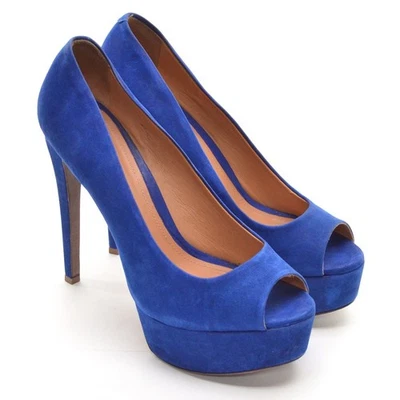 Zapatos de tacón de aguja de gamuza cobalto 40/9 B Schutz Santana Peep Toe para mujer  Foto 1 de 4