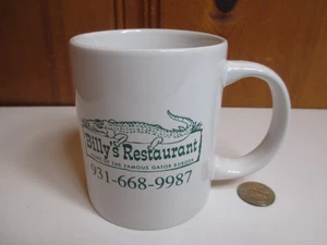 Billy's Restaurant McMinnville TN 12 Unzen Keramik weiß Becher Home of Gator Burger - Bild 1 von 4