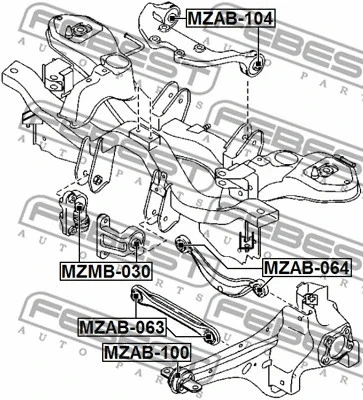 FEBEST 2007-2012 Mazda CX-7 Arm Bushing Differential Mount MZMB-030 - Image 1 of 2
