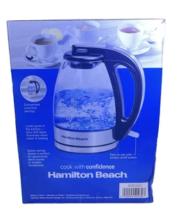Hamilton Beach 1L Electric Glass Kettle Black NEW OEM Sealed Box - Picture 1 of 7