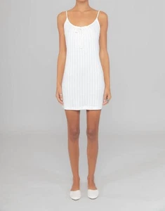 Leset pointelle tie front dress White - Picture 1 of 9