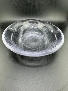 Vtg Chunky Thick Blenko Style Glass Ashtray MCM Excellent! - Picture 1 of 10