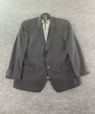 Pronto Uomo Suit Jacket 50 R Gray Wool Solid Premium Classic Big & Tall Flaws - Image 1 of 4