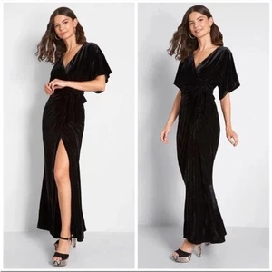Nuevo con etiquetas Maxi Vestido ModCloth x Collectif Keiko Terciopelo L 14 Formal Rockabilly Gótico - Imagen 1 de 11