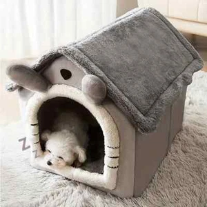 Hundebett Faltbares waschbares Katzenhaus, Haustierbett für Hunde & Katzen L - Bild 1 von 6