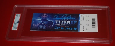 Tennessee Titans DERRICK HENRY Signed 1st TD 10-27-16 Full Ticket PSA Slabbed - Image 1 of 4