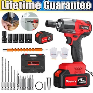 Power Cordless Impact Wrench 2000Nm Kit Drill Gun 1/2 Inch Drive 6Ah Li Battery - Picture 1 of 15