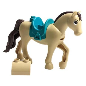LEGO Horse w/ Saddle, Movable Neck, Tail - 2x2 Cutout - MPN bb1279c01pb10 - Picture 1 of 2