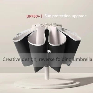 Large Windproof Reflective Striped Reverse Automatic Umbrella For Men And Women - Picture 1 of 29