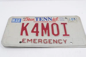 Tennessee Bicentennial Emergency License Plate 1996 Vintage Exp 2001 K4M0I Used - Picture 1 of 4