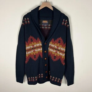 Pendleton The Portland Collection Aztec 100% Virgin Wool Cardigan Medium 21x28.5 - Picture 1 of 12