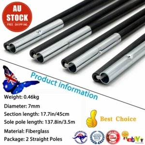 2/4pcs 7MM Fiberglass 7Sections Tent Poles Camping Hiking Canopy Rod Flexible - Picture 1 of 11