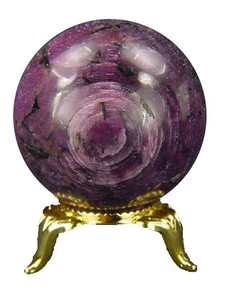 Butw Naturel Guérison Rubis Lapidaire Cristal Sphère 42mm Diamètre Avec Support - Imagen 1 de 3