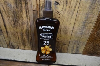 Aceite protector solar en spray Hawaiian Tropic PROTECTIVE TANNING SPF 25, 8 OZ aceite de coco Foto 1 de 2