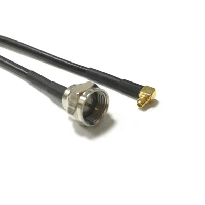 F type male to MMCX male RA right angle RF cable adapter RG174 20CM 8" for wifi - Image 1 of 4